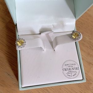 Canary yellow Swarovski crystal earrings